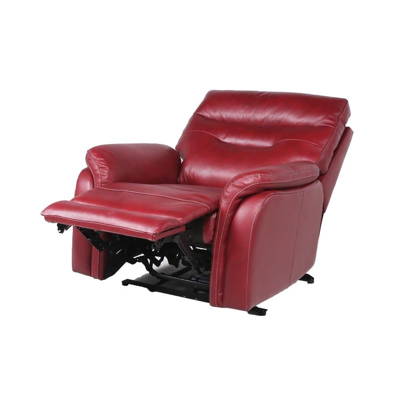 Fortuna Dark Red Leather Power Recliner, Red Leather Loveseat Recliner Chair