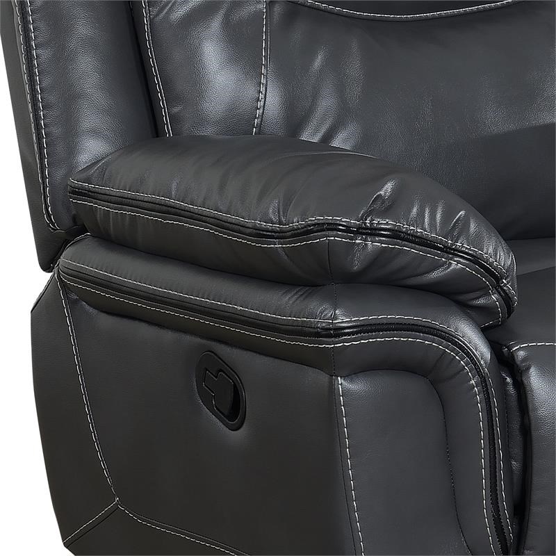 Steve Silver Isabella Gray Vinyl Recliner Chair Homesquare