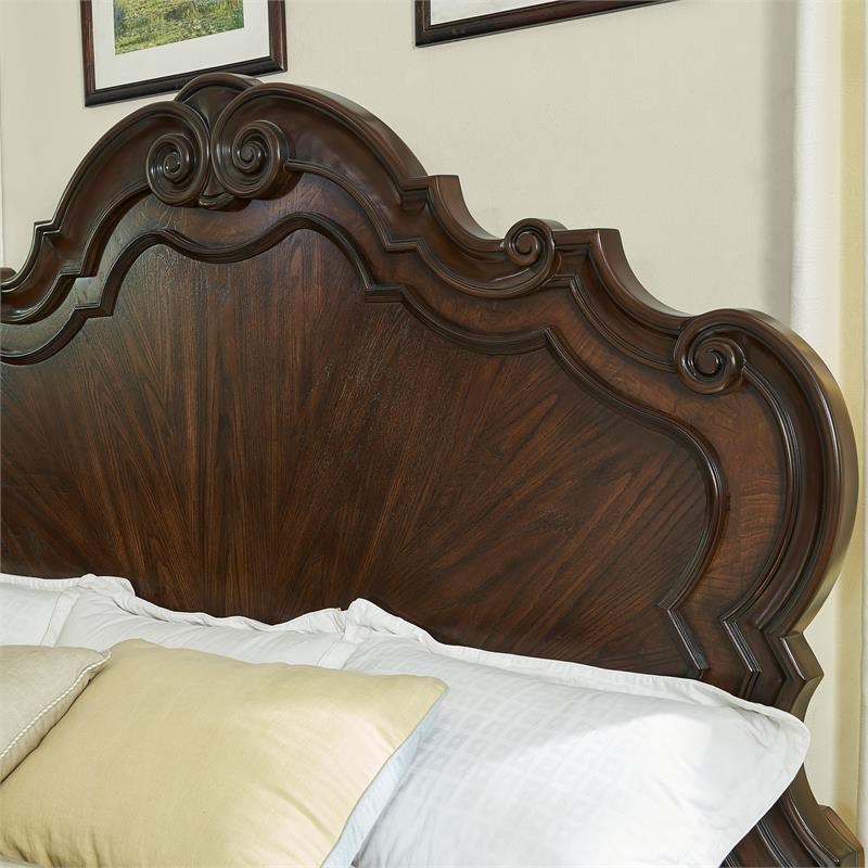 Royale Brown Cherry Queen Bed