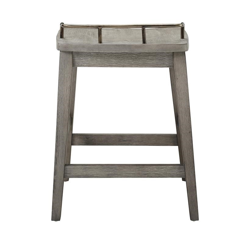 Ryan Rustic Smokey Oak Solid Wood Counter Stool