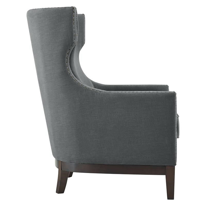 Steve Silver Roswell Gray Linen Accent Chair With Nailhead Trim Homesquare 
