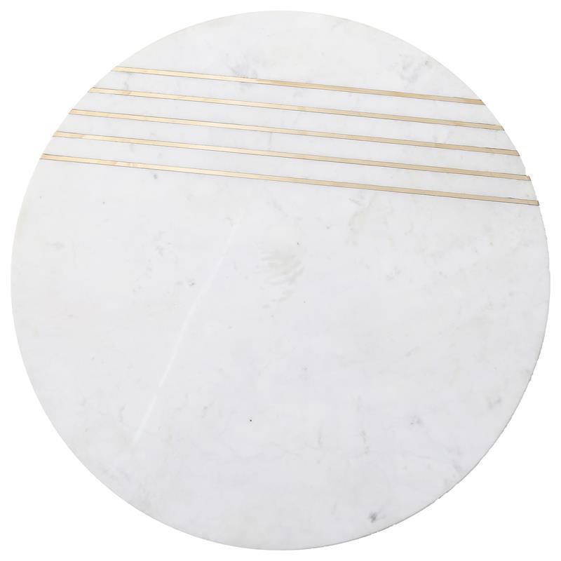 Steve Silver Terrace White Marble and Solid Acacia Round Nesting Tables
