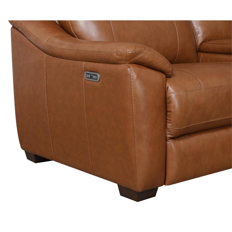 Steve Silver Casa Brown Leather Power Reclining Sectional Homesquare