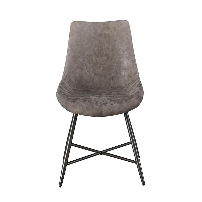 Steve Silver Ramona Brown Faux Leather and Metal Side Chair