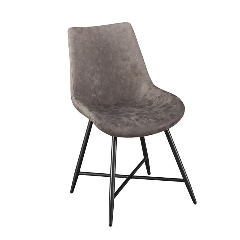 Steve Silver Ramona Brown Faux Leather and Metal Side Chair