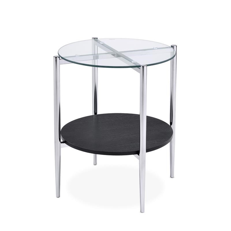 Bayliss Clear Tempered Glass Modern End Table