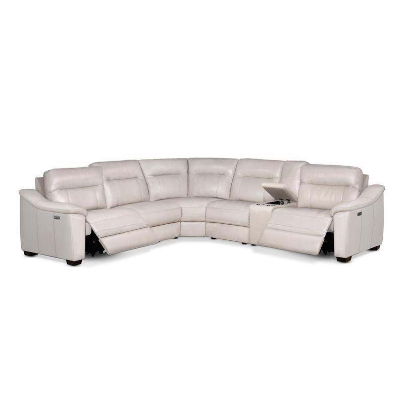 Steve Silver Casa Ivory Leather Power Reclining Sectional Homesquare