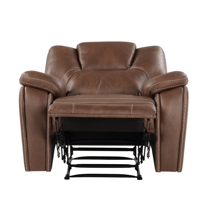 steve silver katrine brown faux leather manual recliner kt800cb