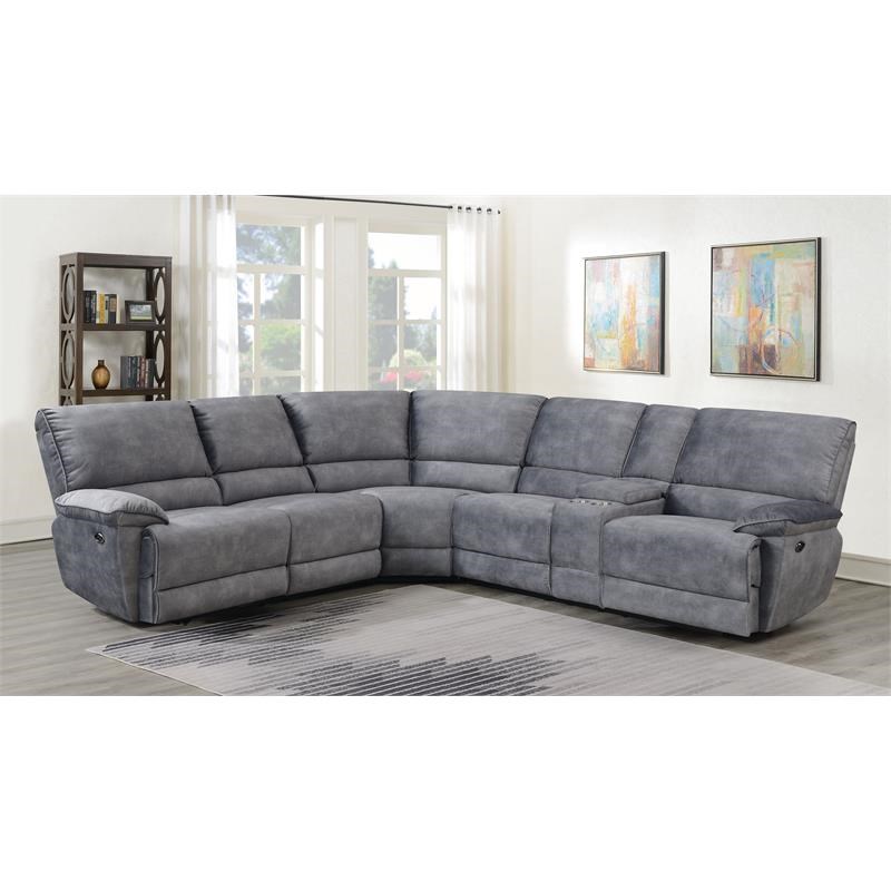 Steve Silver Simone Smoked Gray Polyester Fabric Power Reclining