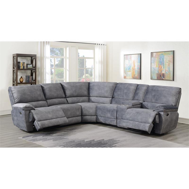 Steve Silver Simone Smoked Gray Polyester Fabric Power Reclining ...