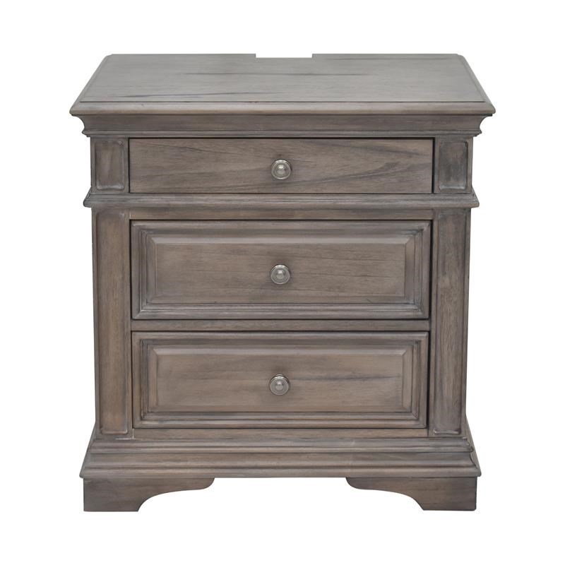 Highland Park Driftwood Gray Wood 3drawer Nightstand Homesquare