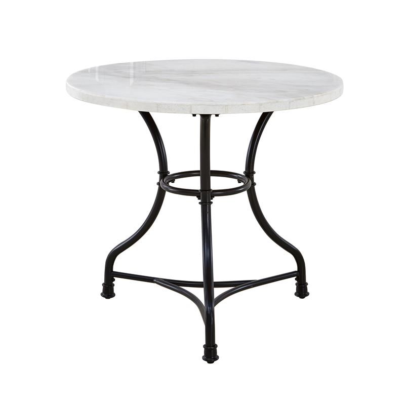Steve Silver Claire Round White Marble Top Cafe Table