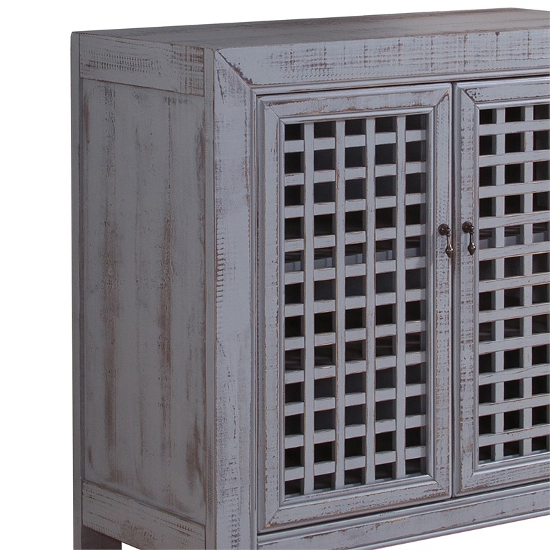 Steve Silver Rio Farmhouse Antiqued Gray Wood Accent Cabinet