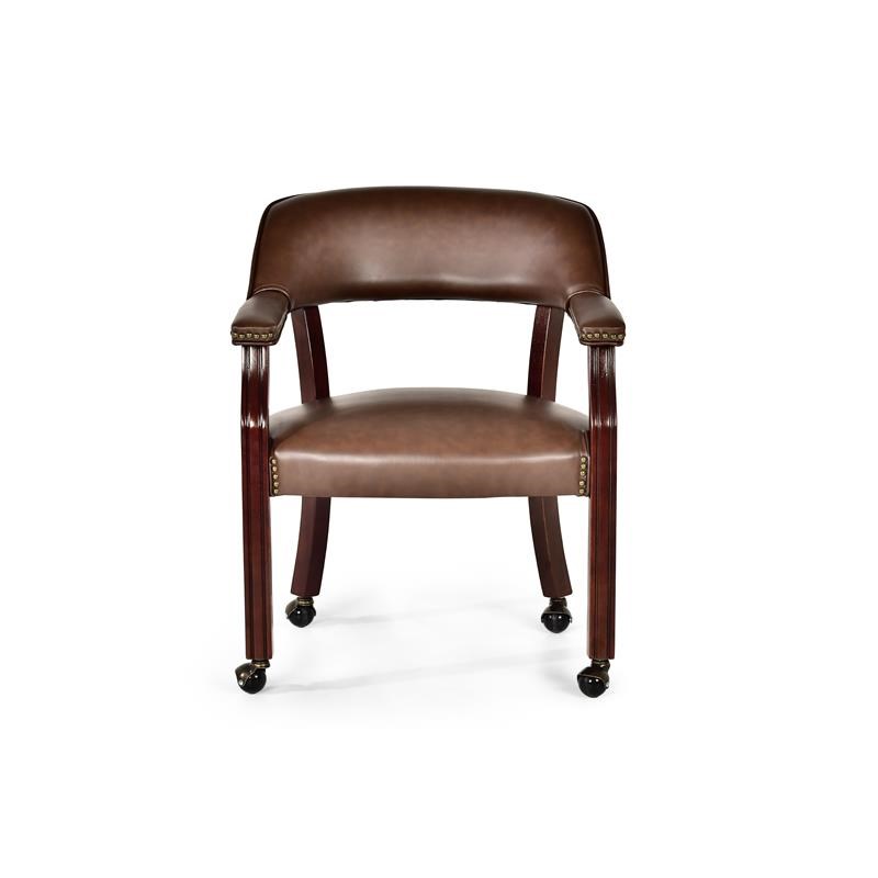 Steve Silver Tournament Captains Chair with Casters in Brown