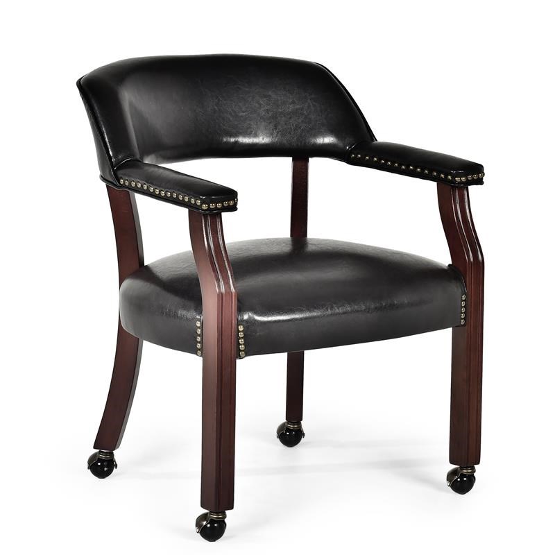 Steve Silver Company Tournament Black Arm Chair with Casters | Homesquare