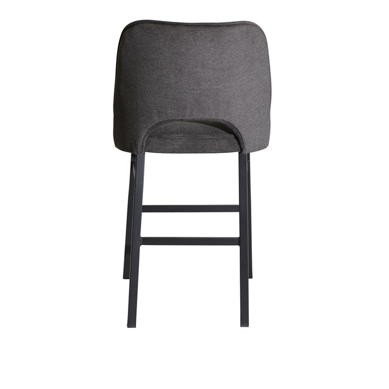 Sarah Commercial Grade Metal Counter Stool with Charcoal Fabric Seat