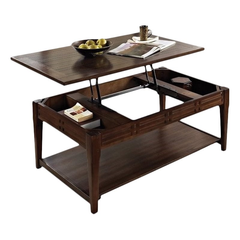 Crestline Lift-Top Cocktail Table in Mocha Cherry