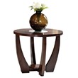 Rafael End Table in Cherry Finished Wood with Glass inlay