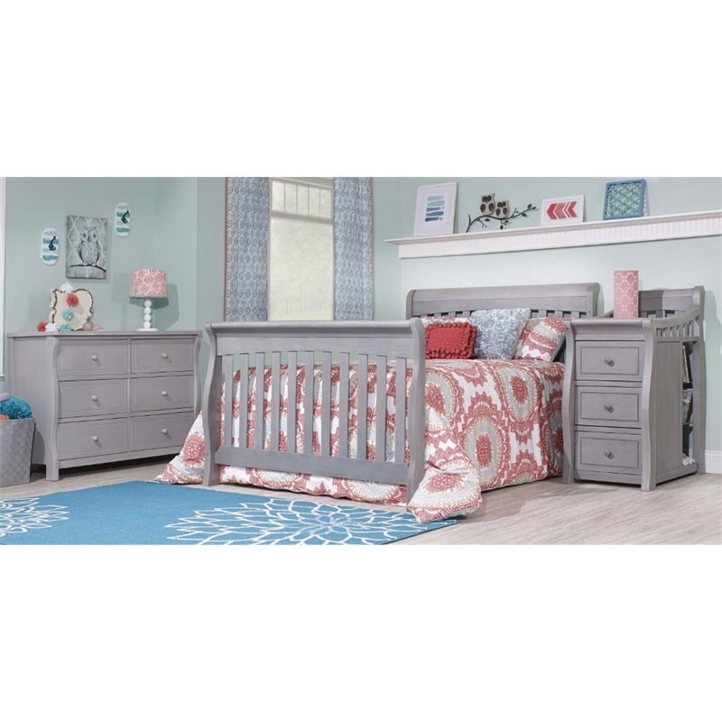 Sorelle Princeton Elite Crib and Changer in Weathered Gray Homesquare