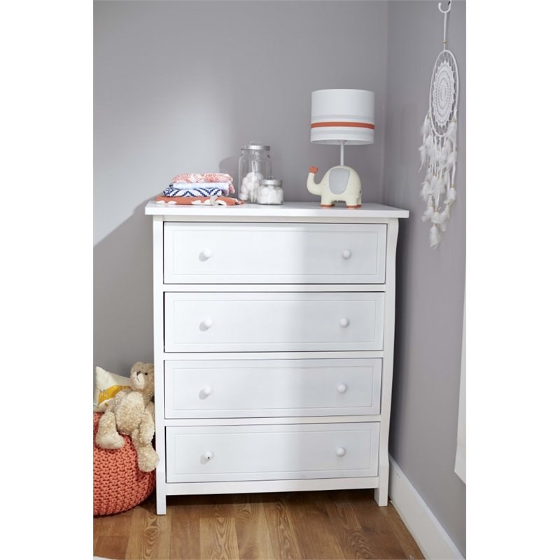 Sorelle Princeton Elite 4 Drawer Dresser in White