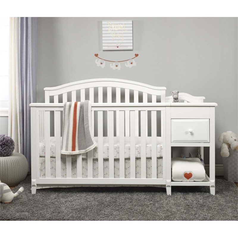 Sorelle Brittany Crib and Changer in White | Homesquare