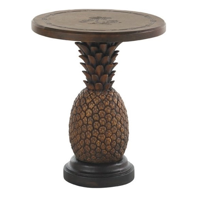 Tommy Bahama Alfresco Living Patio Pineapple Accent Table in Brown