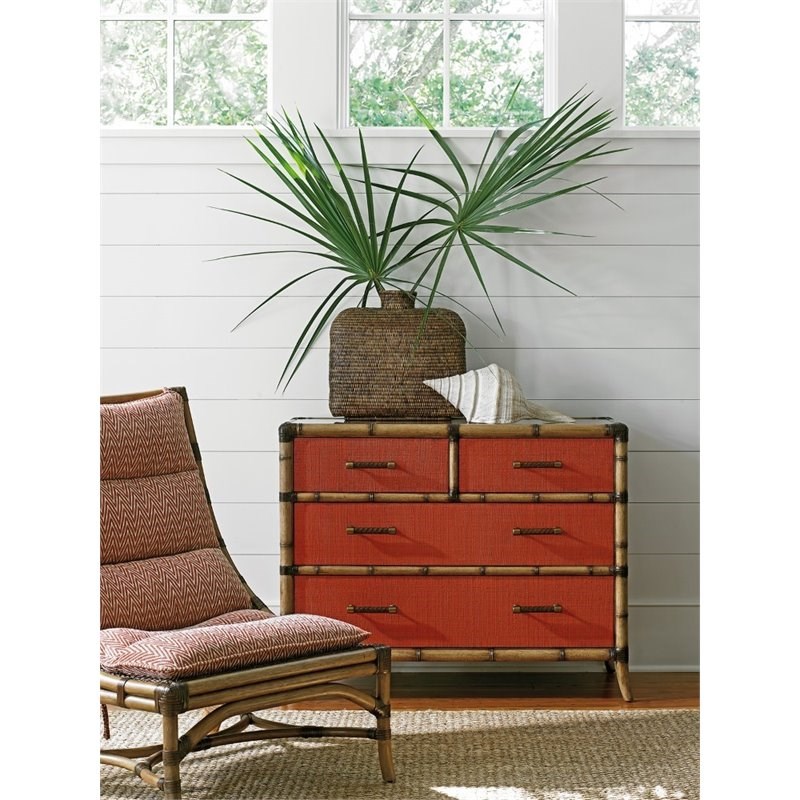 Tommy Bahama Twin Palms 4 Drawer Chest, Tommy Bahama Twin Palms Leather Sofa
