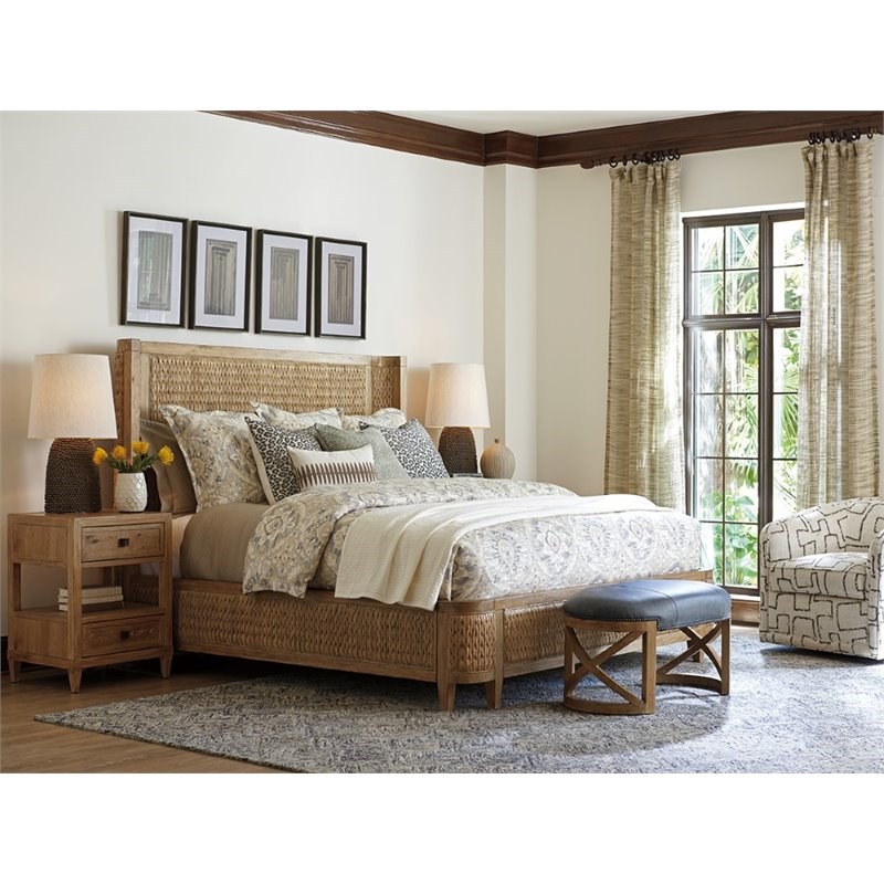 tommy bahama los altos ivory coast woven king bed in natural - 566-134c