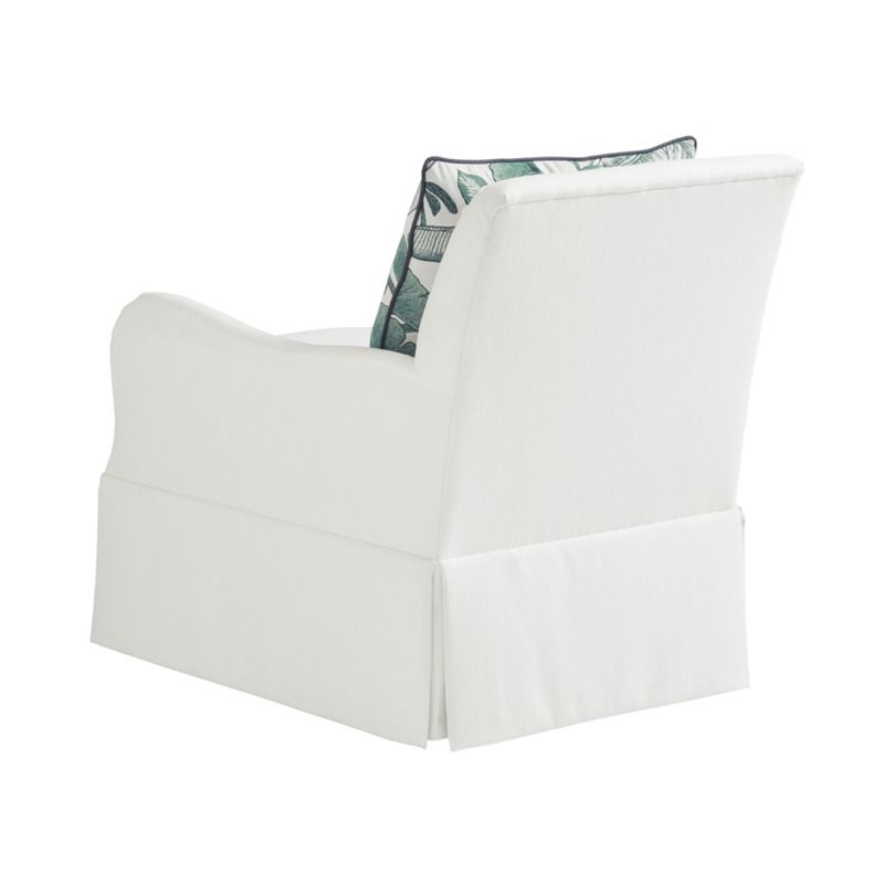 tommy bahama ocean breeze palm frond swivel accent chair in offwhite