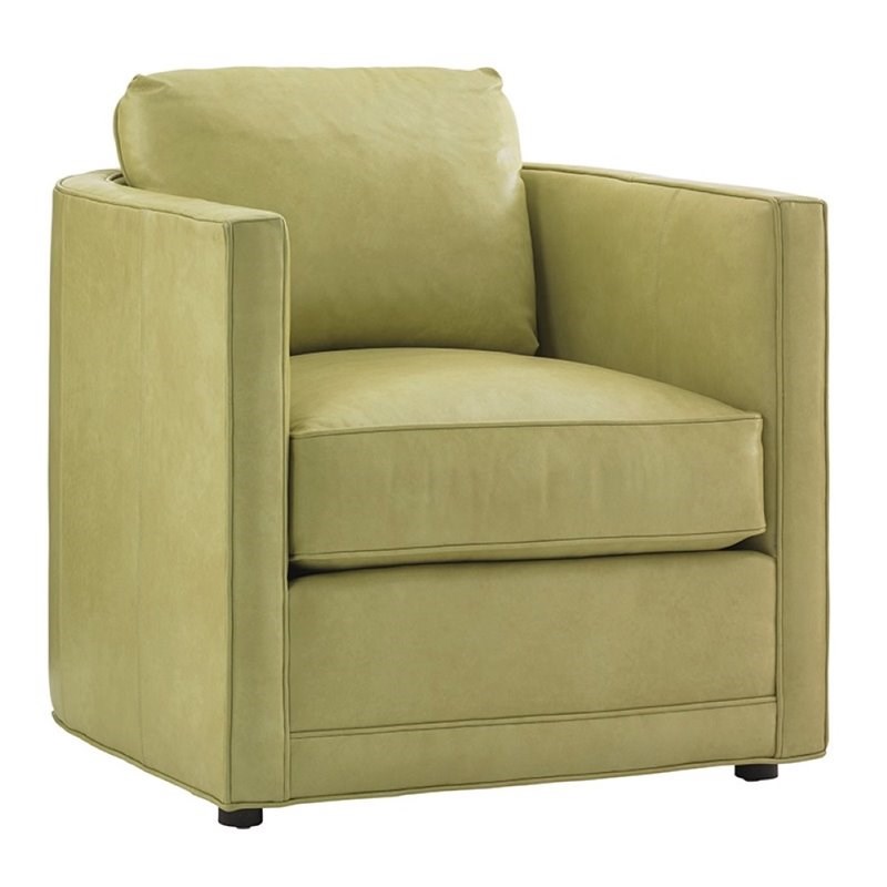 Tommy Bahama Twin Palms Dorado Beach Leather Accent Chair in Yellow