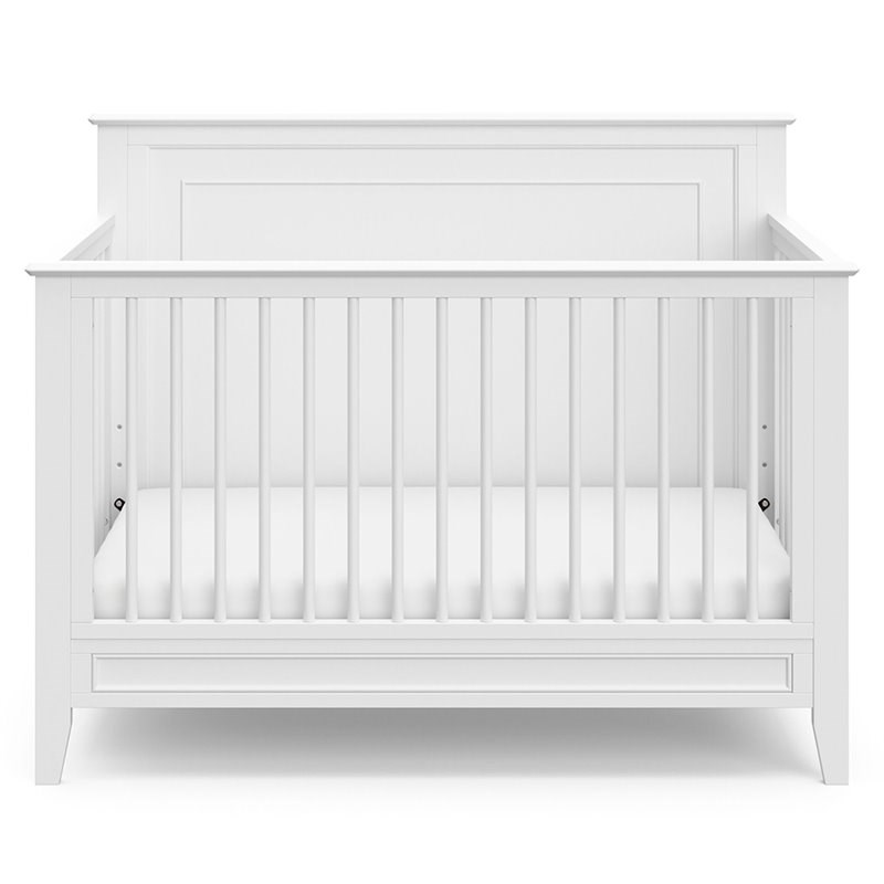 white crib solid back