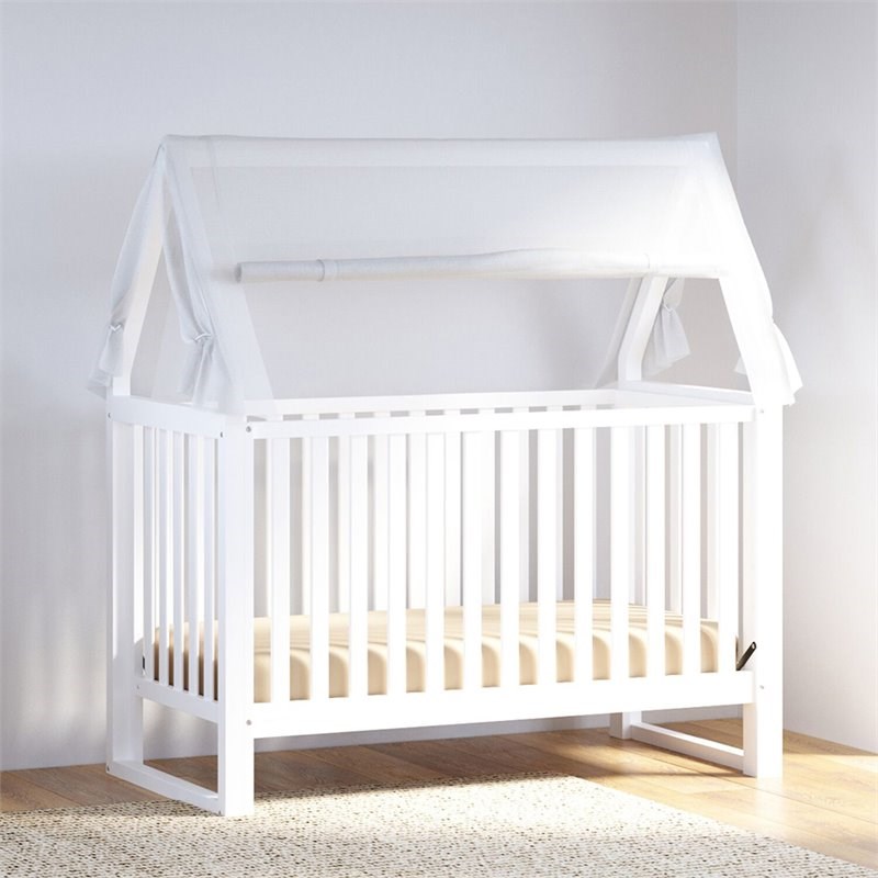 Storkcraft Orchard 5 in 1 Canopy Convertible Crib in White