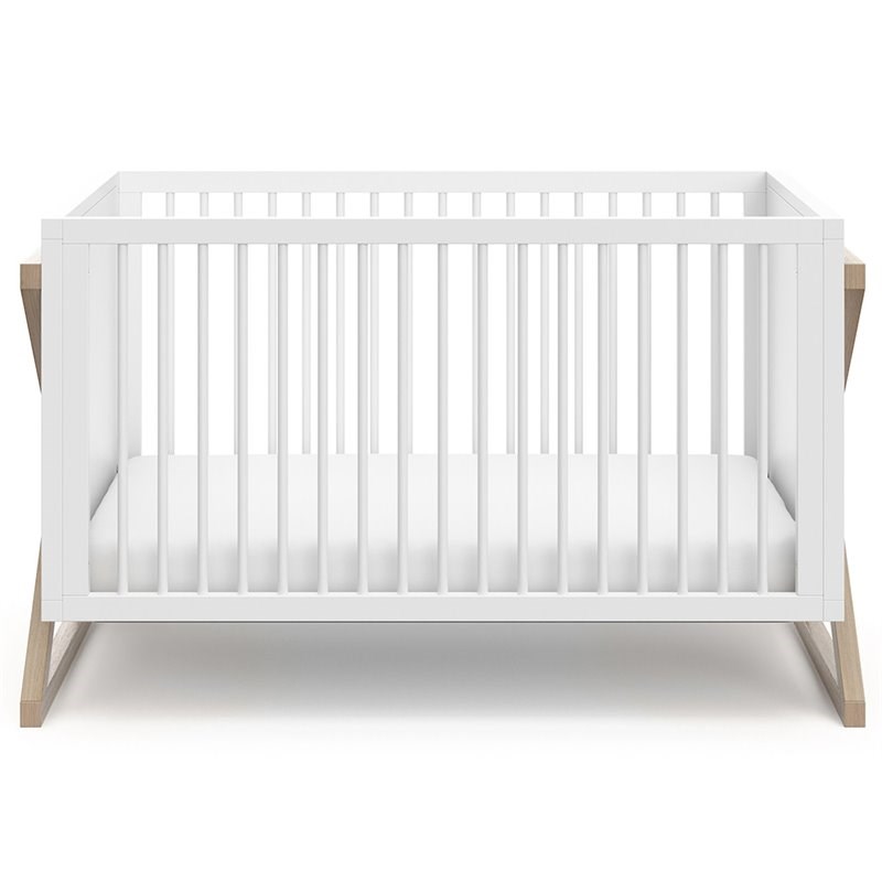 Storkcraft Equinox 3 in 1 Convertible Crib in White and Driftwood