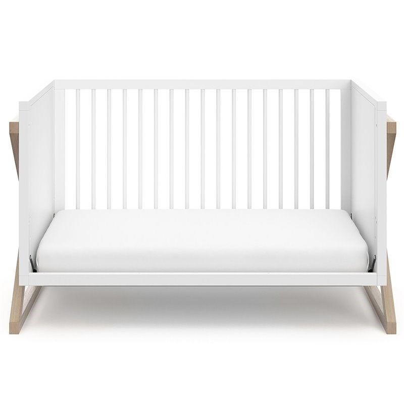 Storkcraft Equinox 3 in 1 Convertible Crib in White and Driftwood