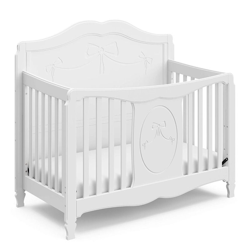Stork Craft Princess Fixed Side Convertible Crib in White