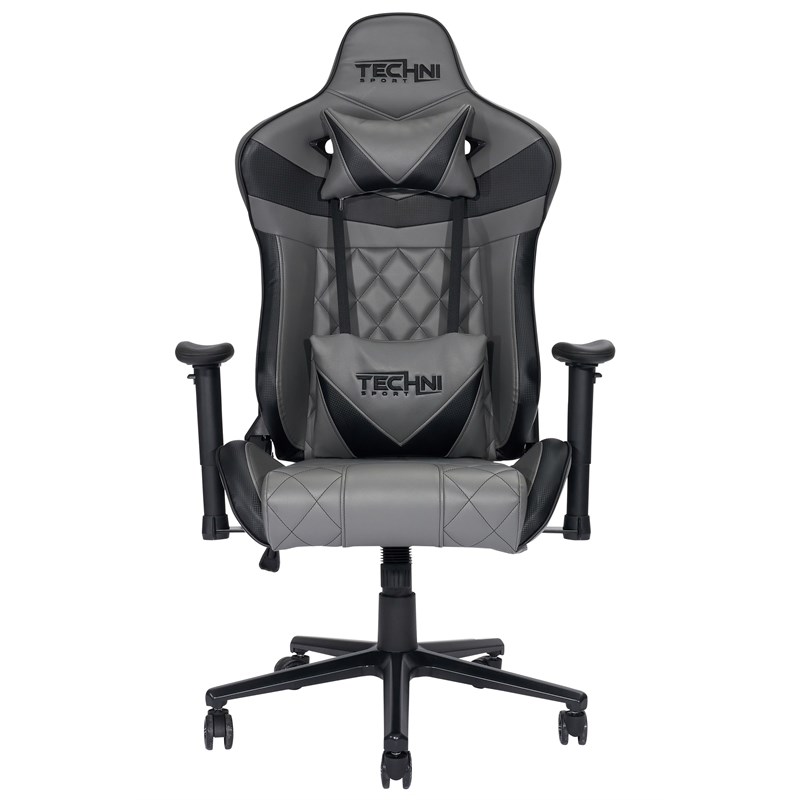 Techni Sport Polyurethane and Steel Frame XL-Ergonomic Gaming Chair in Gray