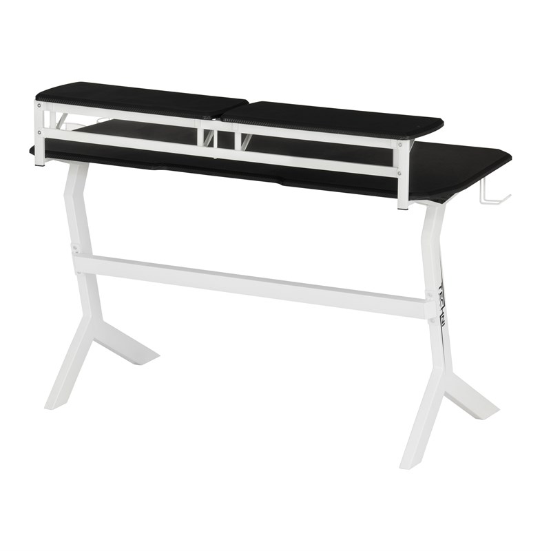 Techni Sport Engineered Wood and Steel Frame Stryker Gaming Desk in White