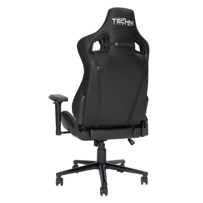 Techni Sport TS-83 Ergonomic High-Back Fabric Racer Style PC Gaming Chair- Black