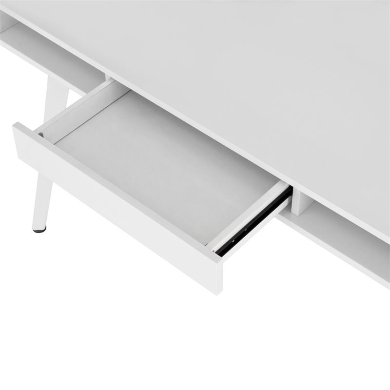 Techni Mobili Computer Writing Desk in White with Magnetic Dry Erase Board