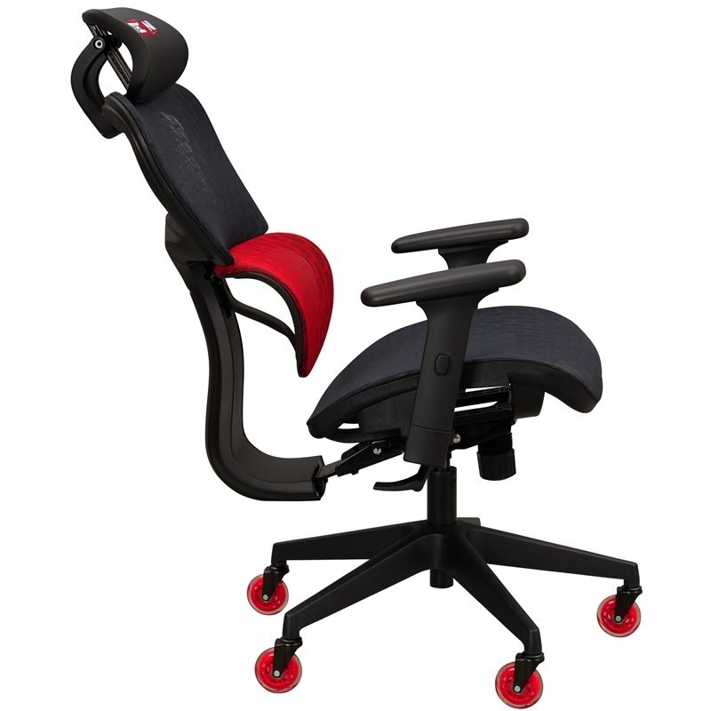 Techni Mobili TS36C AIRFLEX Cool Mesh PU Upholstered Gaming Chair in Red/Black