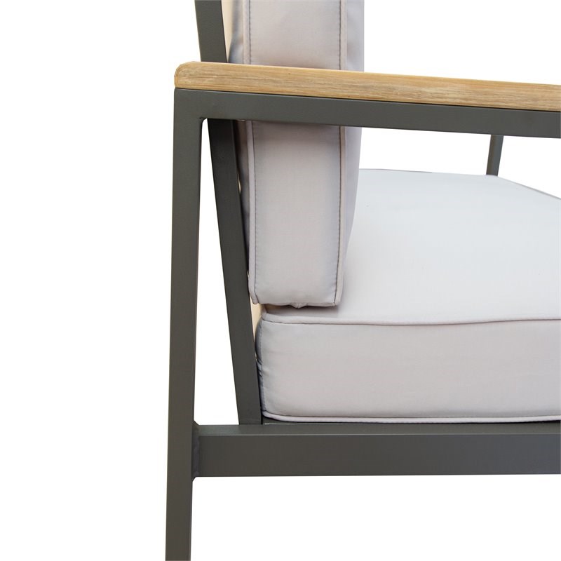 Techni Mobili Ribe 4-Piece Aluminum/Wood Patio Sofa Set in Beige