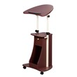 Techni Mobili Deluxe Height Adjustable Laptop Cart in Chocolate