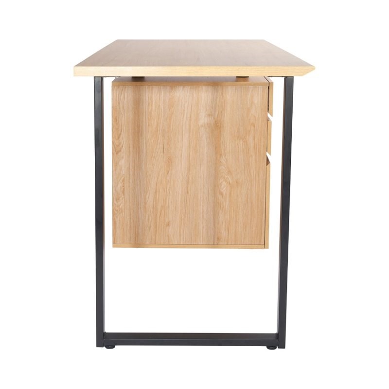 Techni Mobili Reversible Wooden File Pedestal Computer Desk in Pine and Black