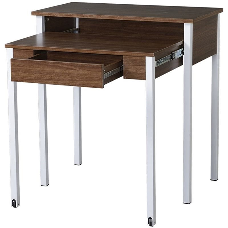 Techni Mobili Retractable Student Desk with Storage in Walnut Homesquare