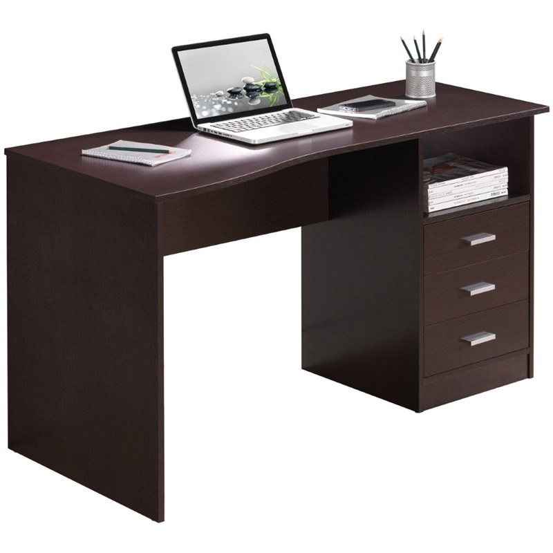 Techni Mobili Classy Computer Desk with 3 Drawers in Wenge