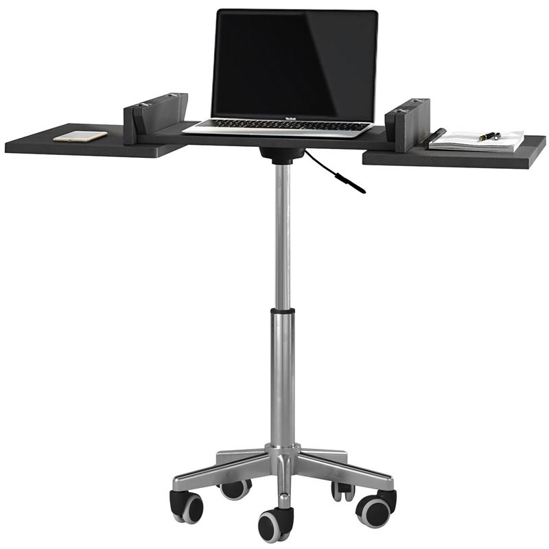Techni Mobili Folding Table Laptop Cart in Graphite