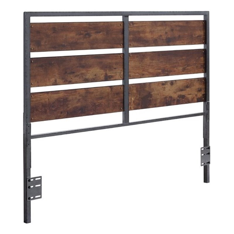 Queen Size Metal And Wood Plank Panel, Adding Headboard To Metal Frame
