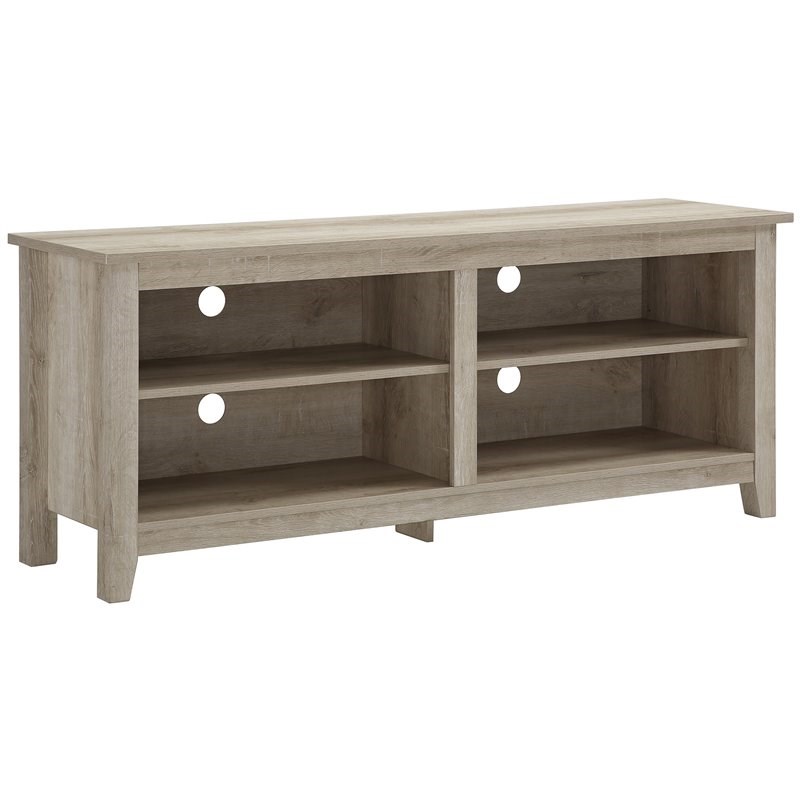 58 inch Wood TV Media Stand Storage Console in White Oak Homesquare