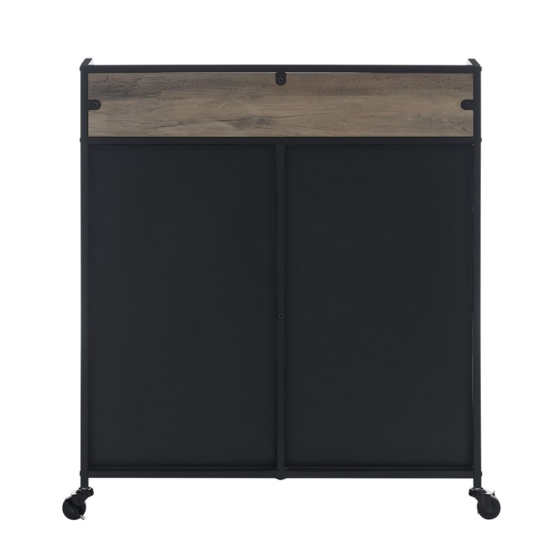 33 inch Industrial Grey Wash Bar with Metal Mesh Homesquare