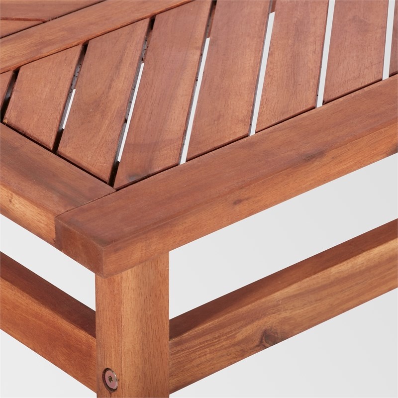 Outdoor Patio Wood Coffee Table in Brown Homesquare